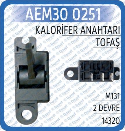 AEM 300251 Kalorifer Anahtari Tofas M131 2 Devre